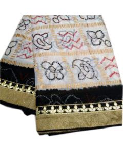 Fabric Georgette Chunri Gharchola Saree With Black Border 