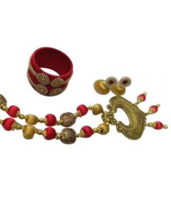 Silk Thread Necklace Set With Bangle