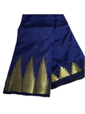 Midnight Blue Silk Katan Saree