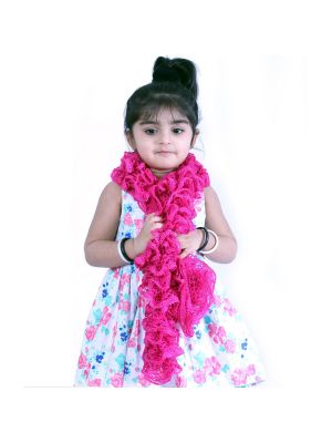 Frilled Scarf with Pink Color