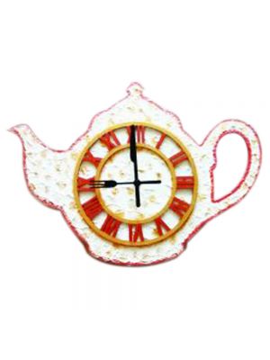 Teapot Kitchen Wall Clock with Fork and Knife hands