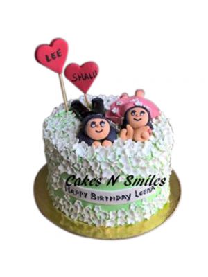 Pineapple Flavored Cute Couple Cake 
