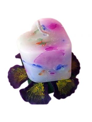 Perfumed heart shape chunk candles. 