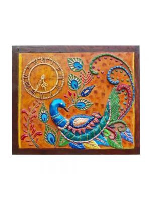 Handmade Peacock With Clock
