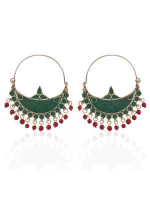 Avni Creation Boho Earrings with Red Beads