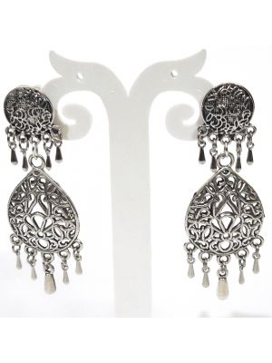 Oxidised Stylish Fancy Party Wear Dangler German Silver Earrings Jewellery for Girls and Women