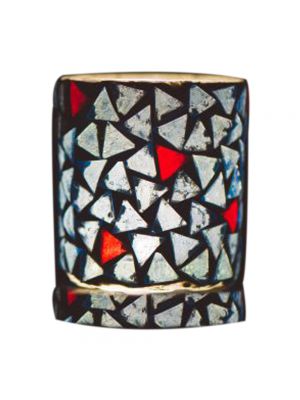 Attractive Blue and Red Mosiac Candle Holder 