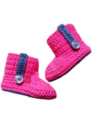 Pink Crochet Baby Shoes