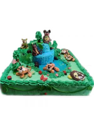 Jungle Themed Cake (Pineapple pastry)  