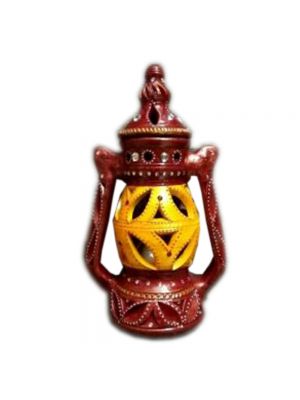Terracotta Yellow & Brown Color Hanging Lantern Lamp 