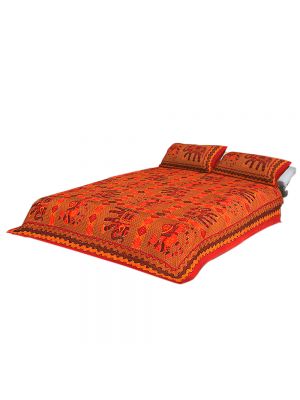 Pure Cotton Katha Work Bed-Sheet King Size With Two Pillow Covers By 