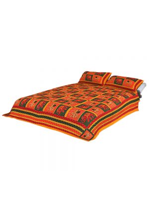 Jaipuri Traditional Sanganeri Cotton Double Bed Sheet(Multi Color, King Size)
