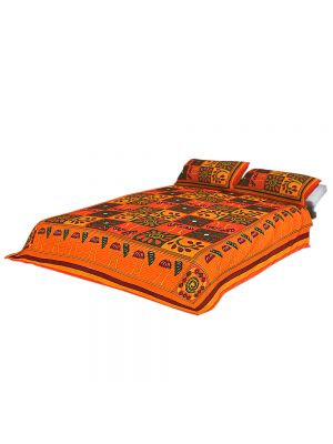 Jaipur Prints Premium Cotton Double Bed-Sheet with 2 Pillow Covers-King Size