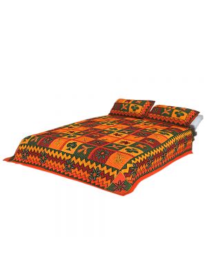 Jaipur House Rajasthani Culture Handwork Kantha work double bed sheet with 2 pillow cover,