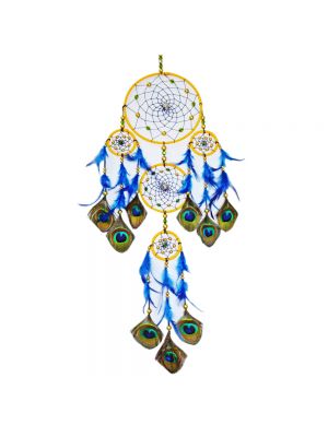 Blue Peacock Dream Catcher 