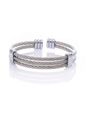 Twin Horsehair Link Stainless Steel Bracelet