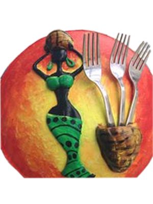 Tribal Art Cutlery Stand 