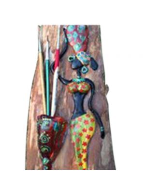 Tribal art brush holder