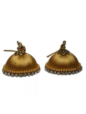 Handmade Golden Silk Threaded Traditional Jhumka