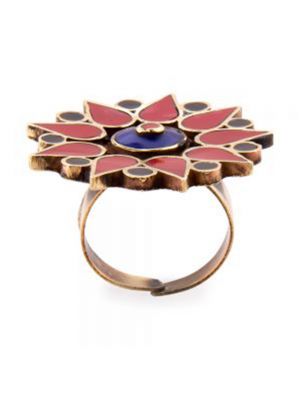 Avni Creation Red & Blue Boho Ring
