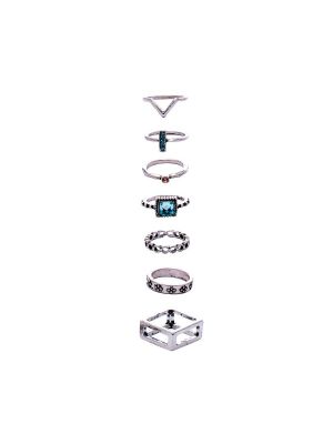 7 x Stone Stacking Rings