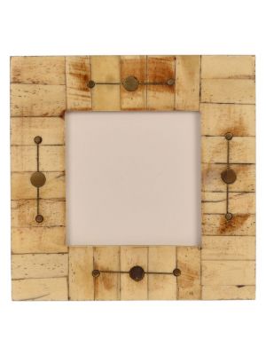 PHOTO FRAME- 4*4 HANDICRAFT & HAND CARVED BONE & WOOD PHOTO FRAME