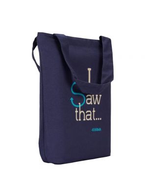 I Saw That - Eclectic Tote (Blue, cream)